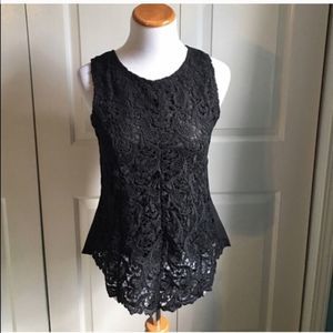 Black Crotchet Lace Top
